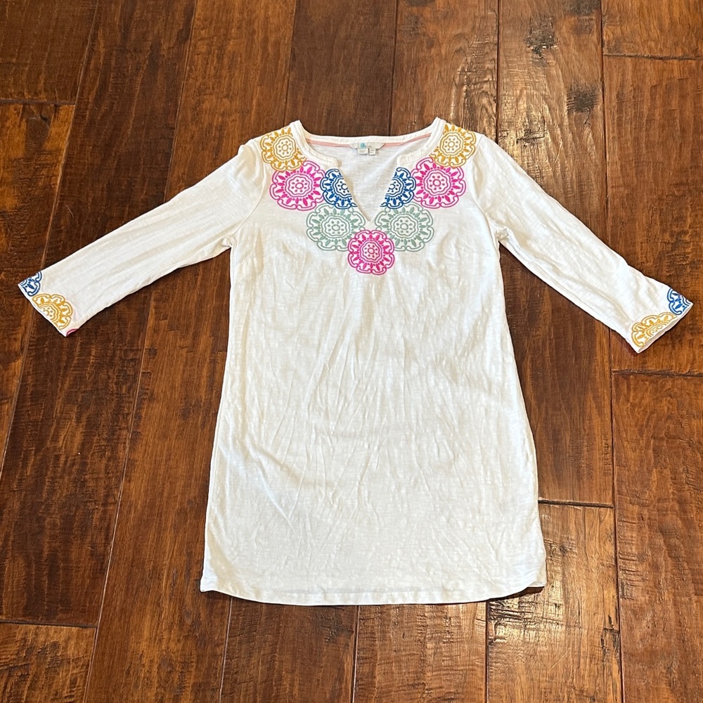 Boden Eda Embroidered Jersey Tunic Dress and Swim Cover Up